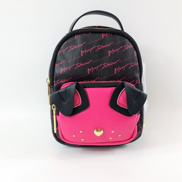 Betsey Johnson Dog Pink Mini Backpack - Picture 1 of 9